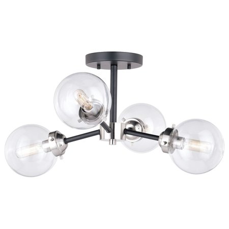 VAXCEL INTERNATIONAL Orbit 20In. Semi-Flush Mount Satin Nickel And Oil Rubbed Bronze C0133